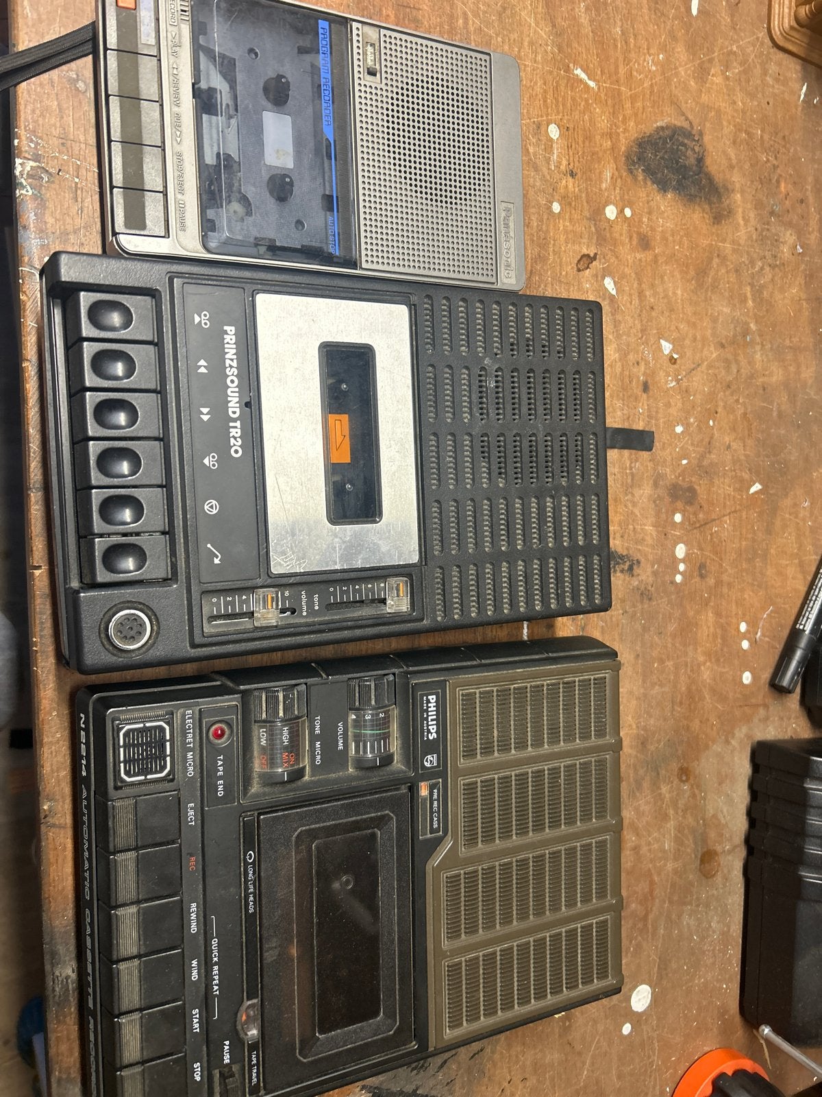 Vintage cassettespelers : Panasonic, Prinzsound, Philips, Ophalen of Verzenden