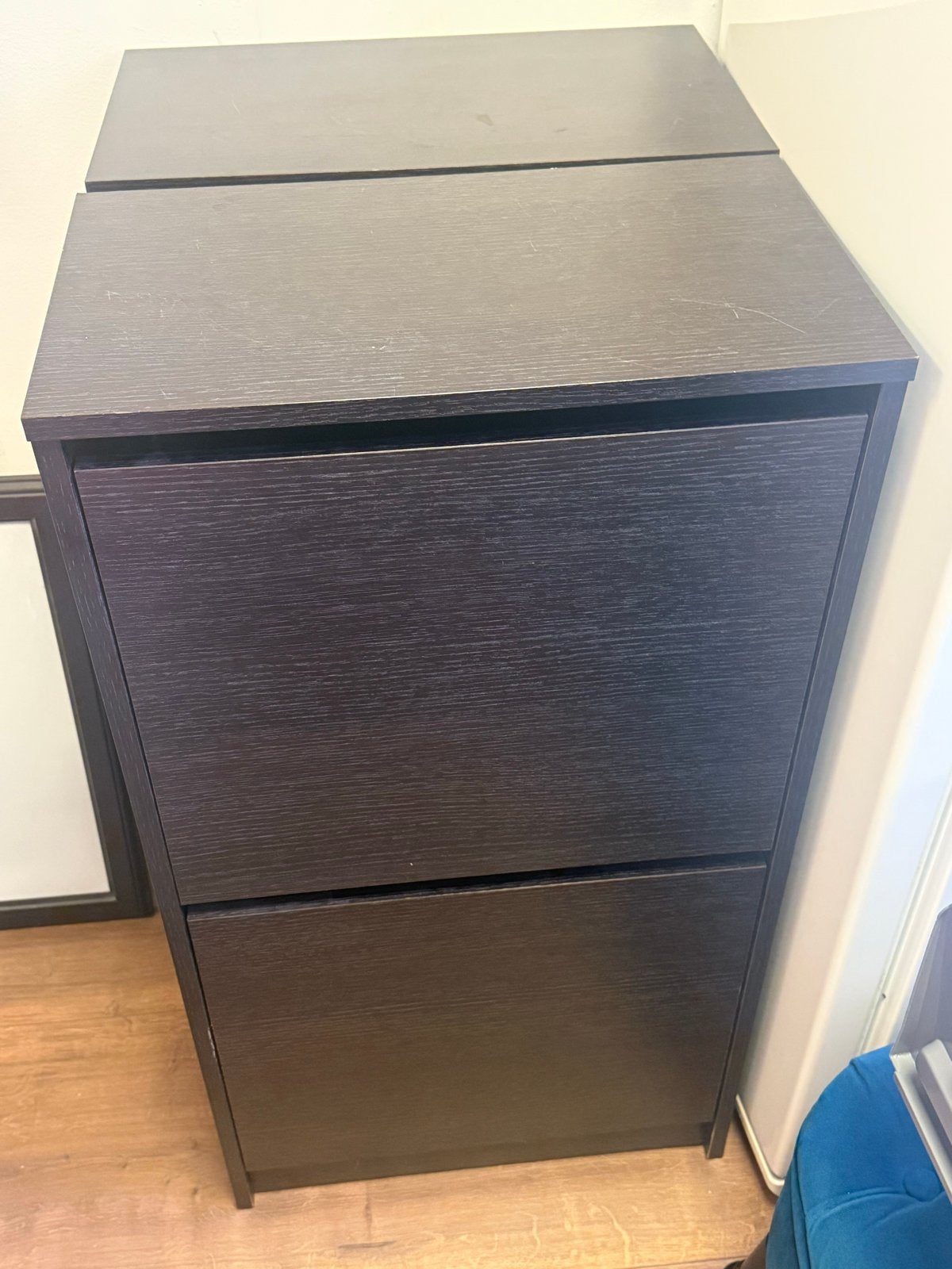 IKEA BISSA Schoenenkast 2 vakken, zwartbruin, Ophalen, Gebruikt