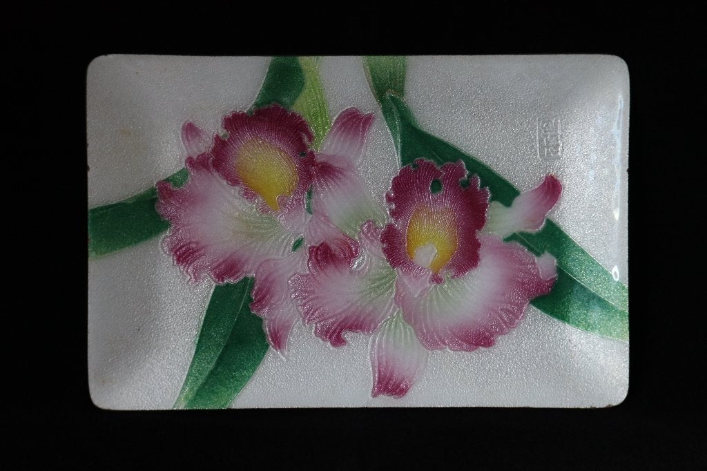 Vintage Tutanka Japan cloisonne schaal / dienblad, Ophalen of Verzenden