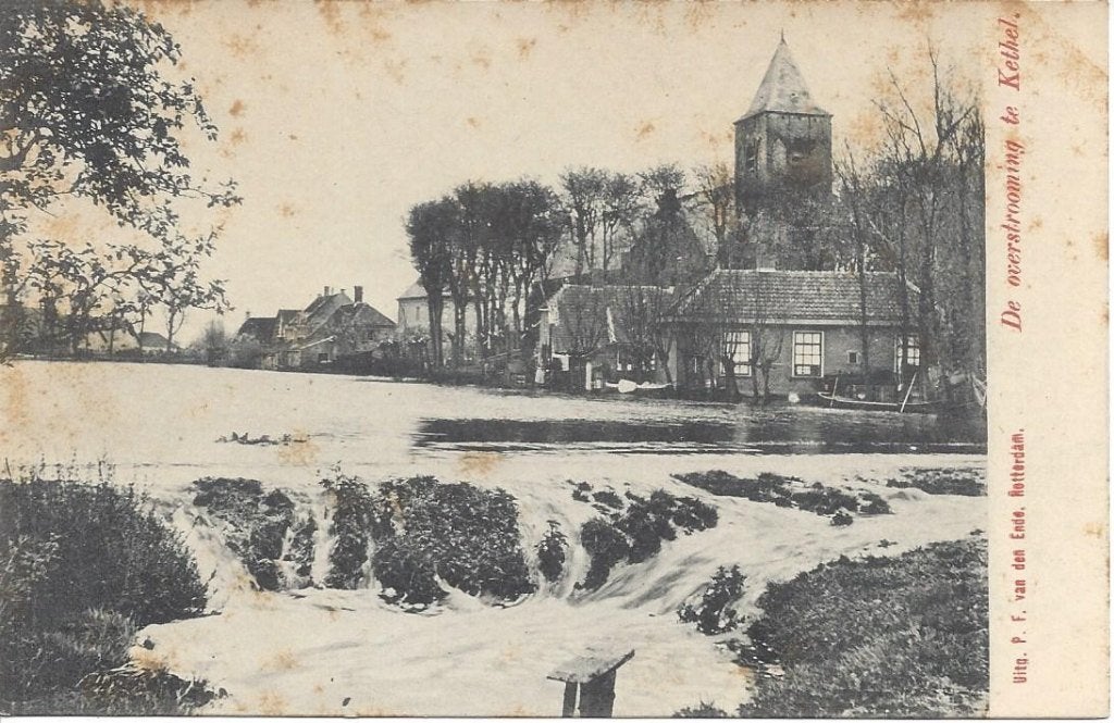 Kethel (Z.H.) De Overstroming in 1903, Dorpsgezicht, Ophalen of Verzenden, Voor 1920, Ongelopen, Zuid-Holland