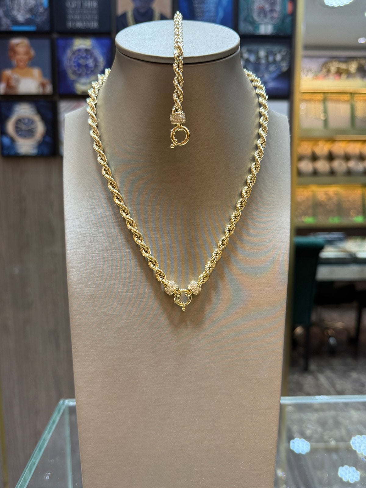 14KT Goud - 20.2 Gram - Ketting - Armband - Vrouwenset, Ophalen, Nieuw, Goud