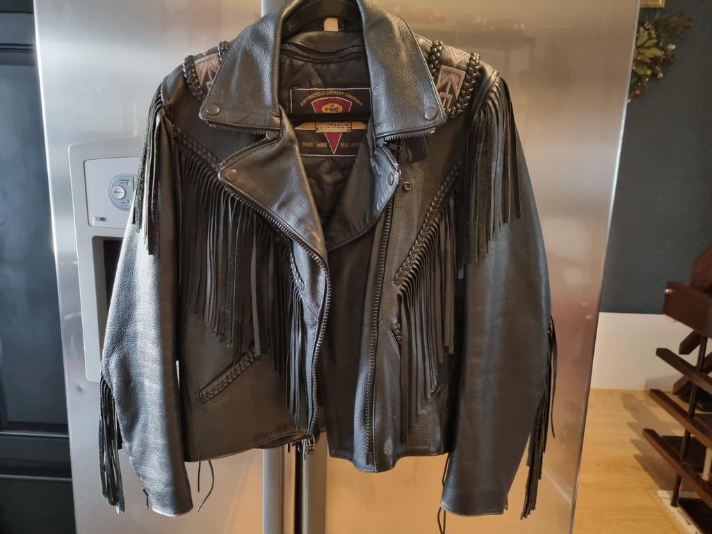 Stoere leren motorjas voor dames maat 36, Ophalen of Verzenden