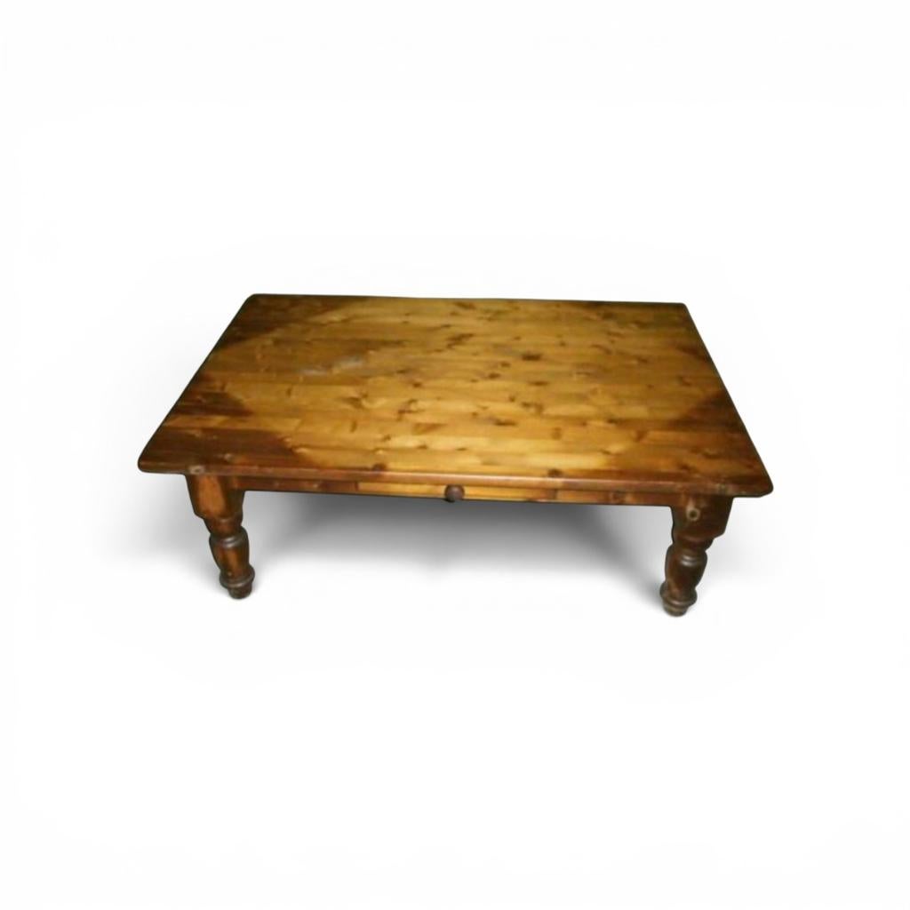 Rustieke houten salontafel met gedraaide poten, Antiek en Kunst, Ophalen of Verzenden