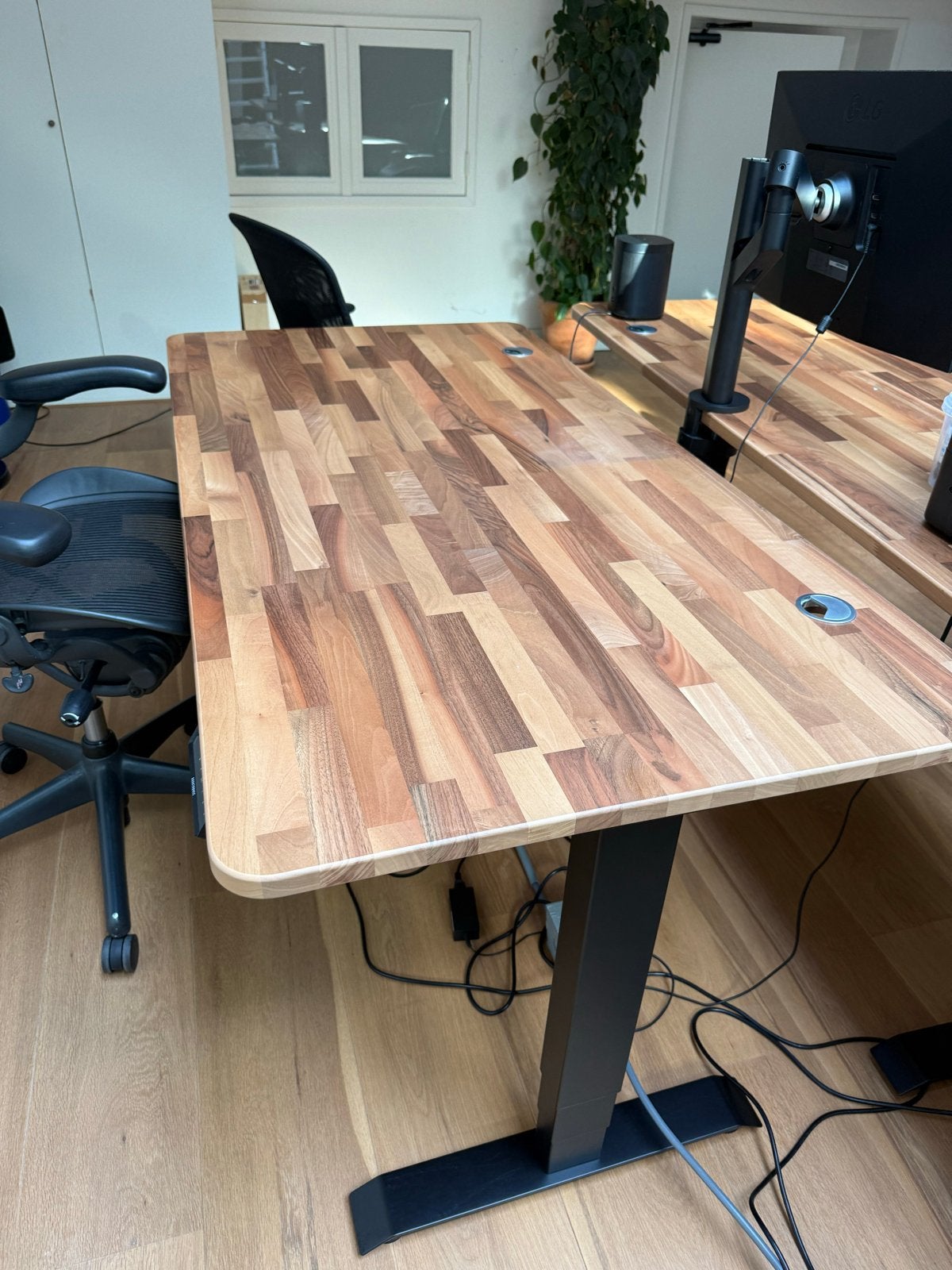 DeskTronic Elektrisch Verstelbaar Bureau Walnoot 160x80, Huis en Inrichting, Ophalen, Zit-sta bureau, Elektrisch, Hout