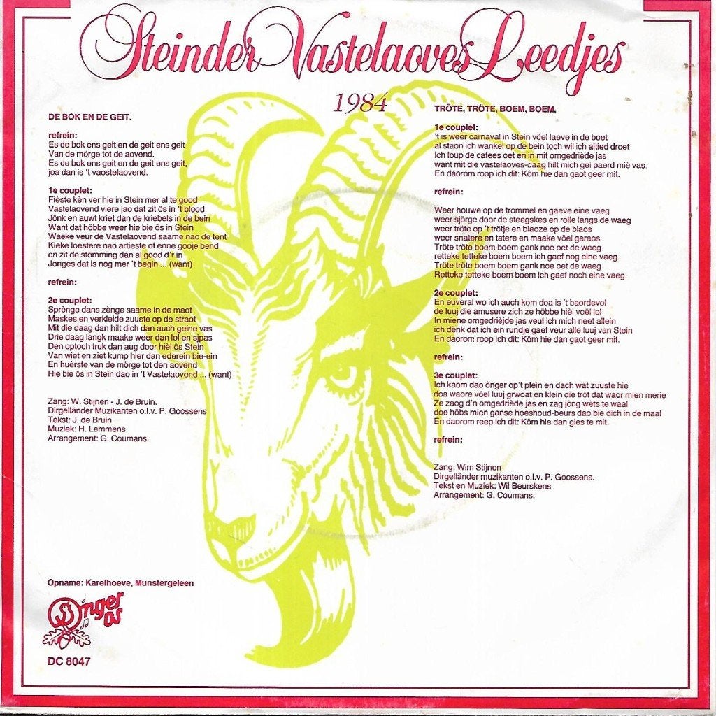 Steinder Vastelaoves Leedjes 1984, Gebruikt, 7 inch, Single, Nederlandstalig