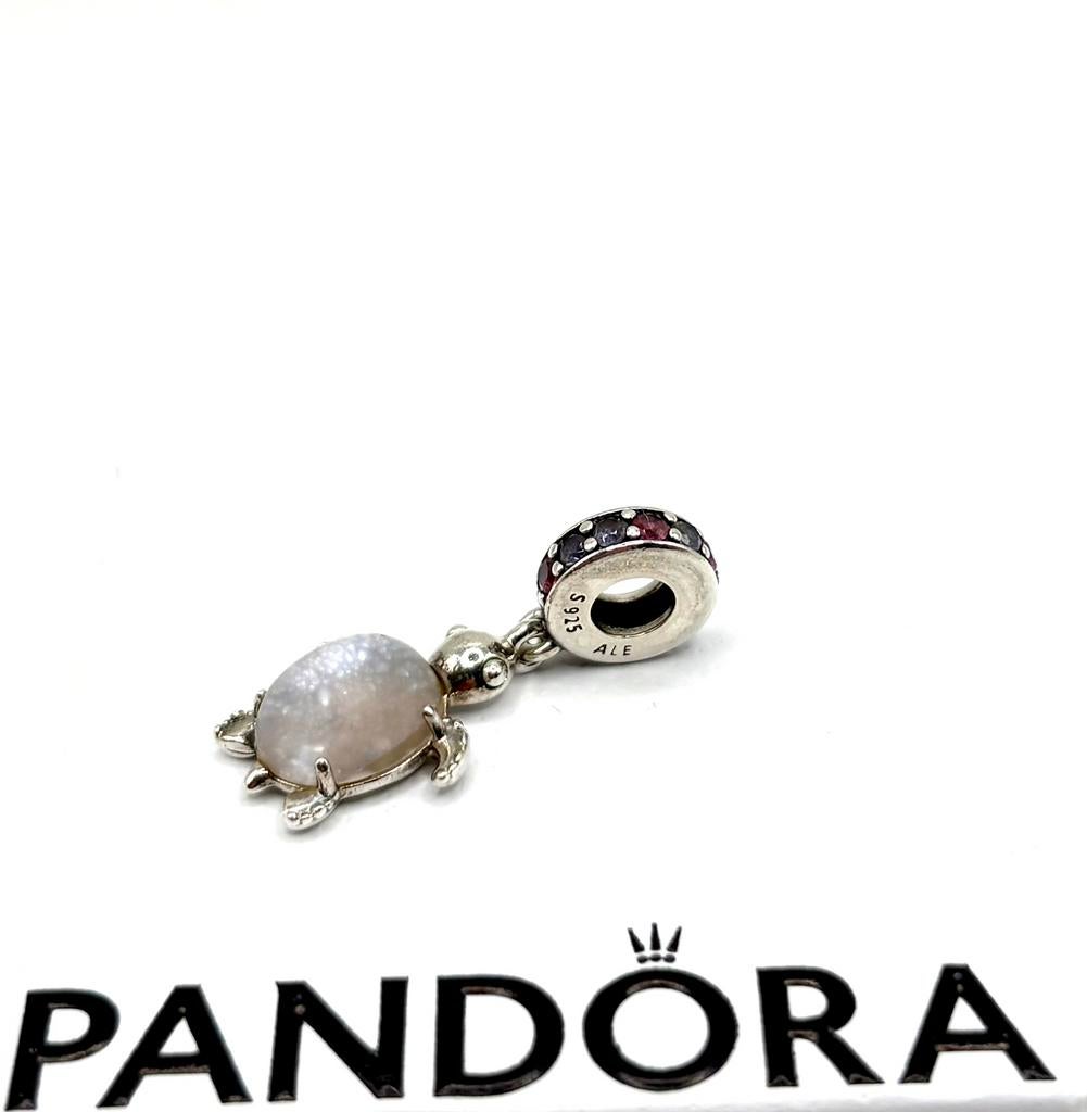 Orinele bedel Pandora schildpad roze, Sieraden, Tassen en Uiterlijk, Bedels, Ophalen of Verzenden, Zo goed als nieuw, Zilver, Pandora