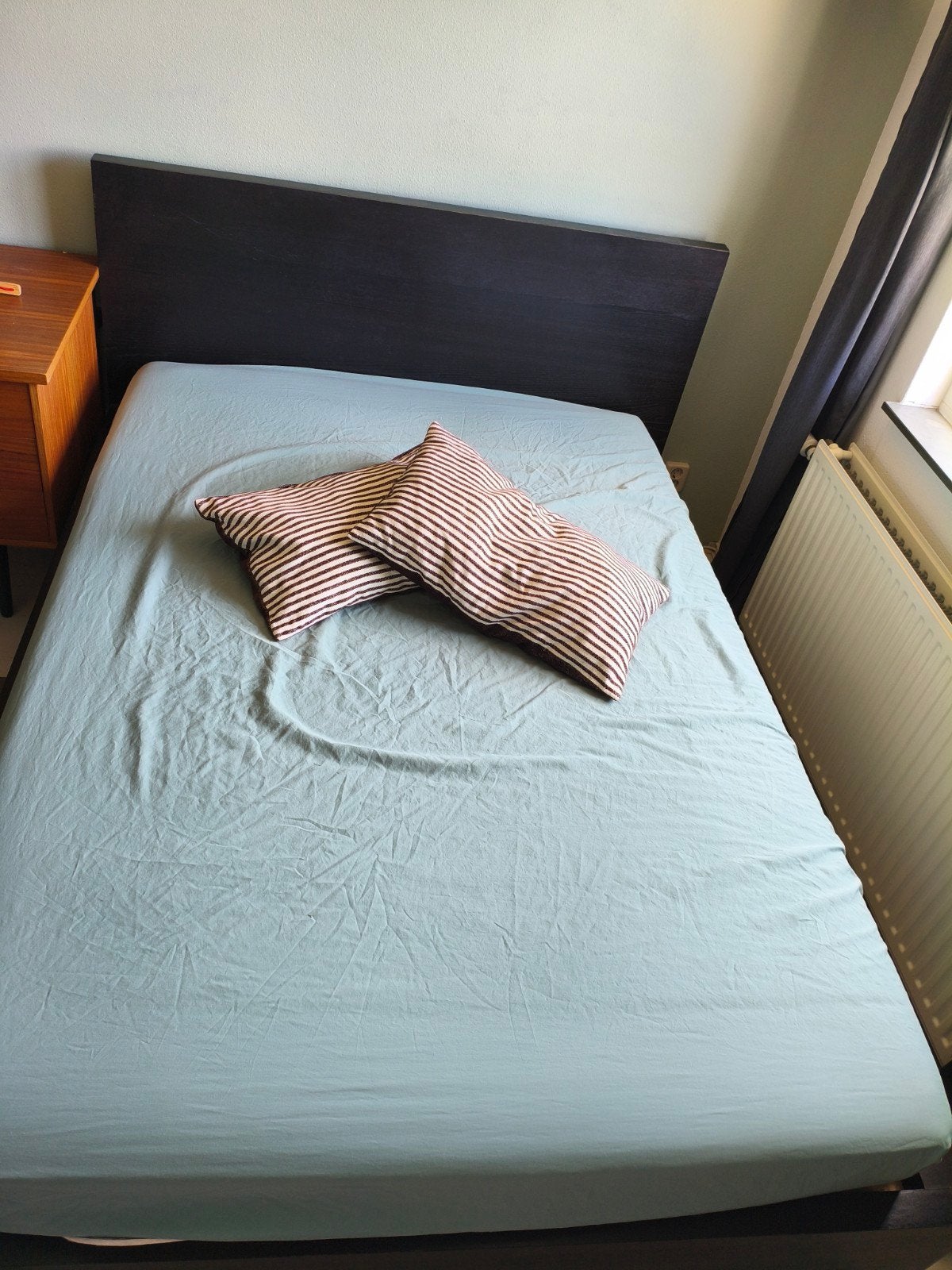 Ikea Malm tweepersoonsbed 140x200 met lades en matras, Ophalen, Gebruikt, Bruin, Tweepersoons