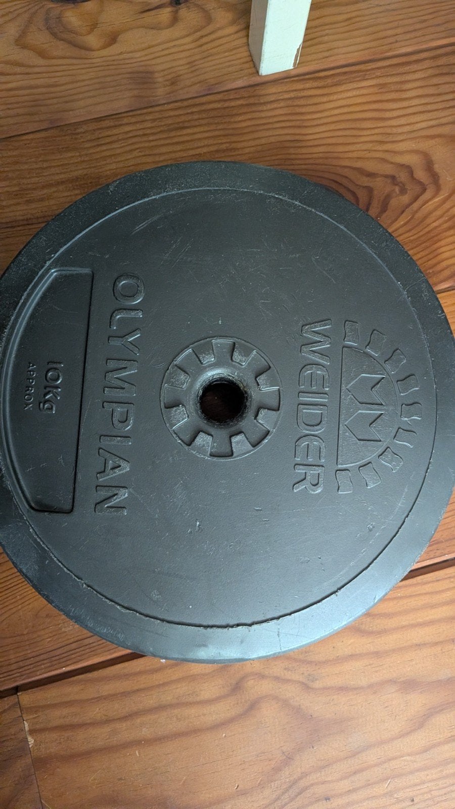Weider Olympian Halterschijf 10kg, Sport en Fitness, Ophalen, Gebruikt, Halterset