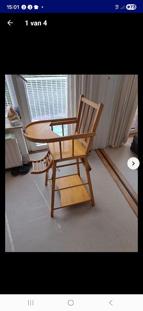 Houten kinderstoel, een klassiek model van het merk Combelle, Ophalen, Gebruikt, Bruin, Eén