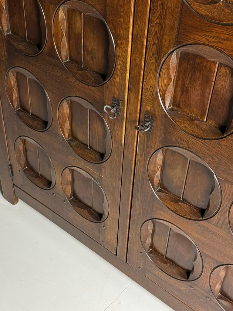 Boekenkast Brutalist eiken 1970, Ophalen, Zo goed als nieuw, 25 tot 50 cm, Eikenhout