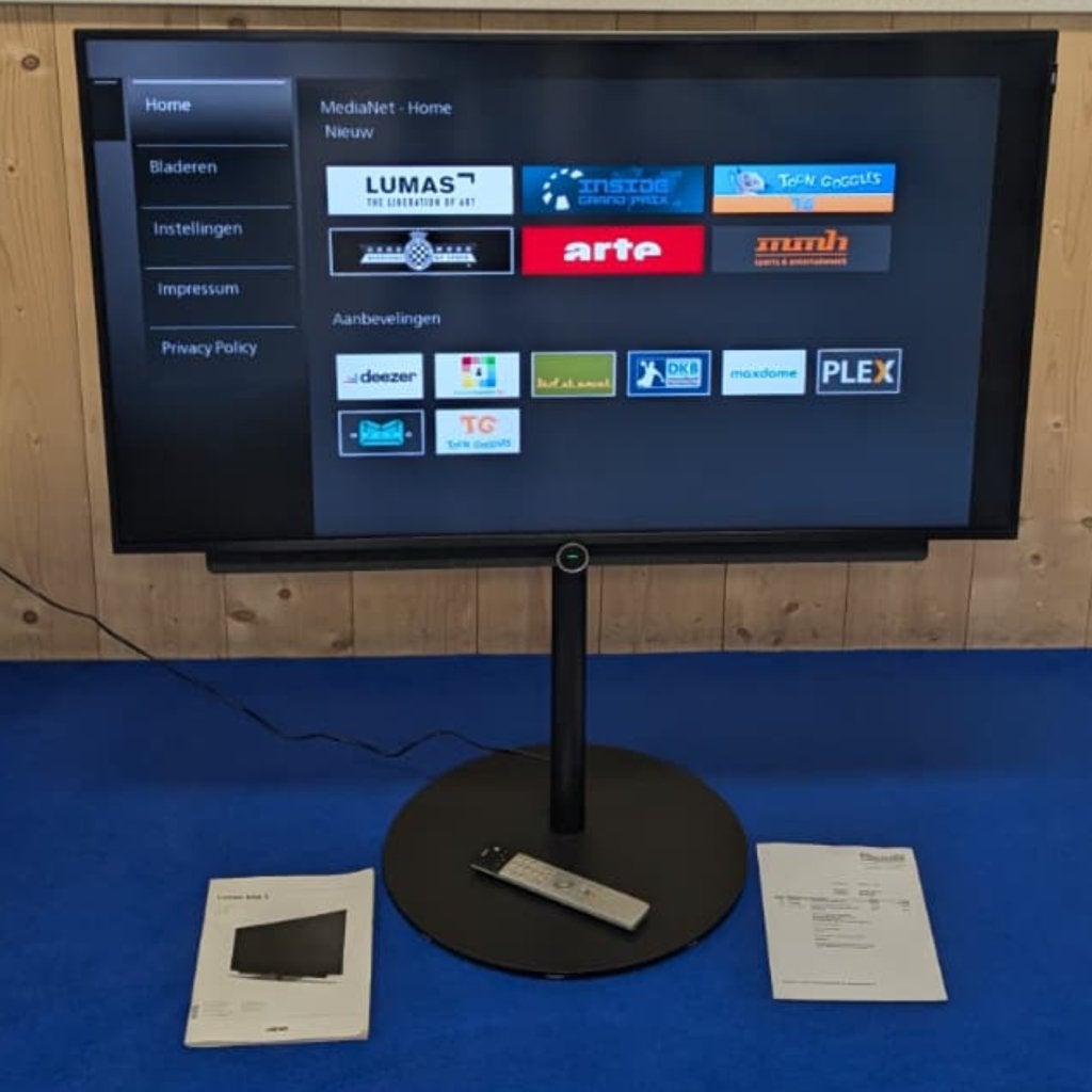 LOEWE Bild 3.49 Televisie met voet 4K Ultra HD Smart + Bon, Audio, Tv en Foto, Flex Ltd., Zo goed als nieuw, https://flex.com/contact-us