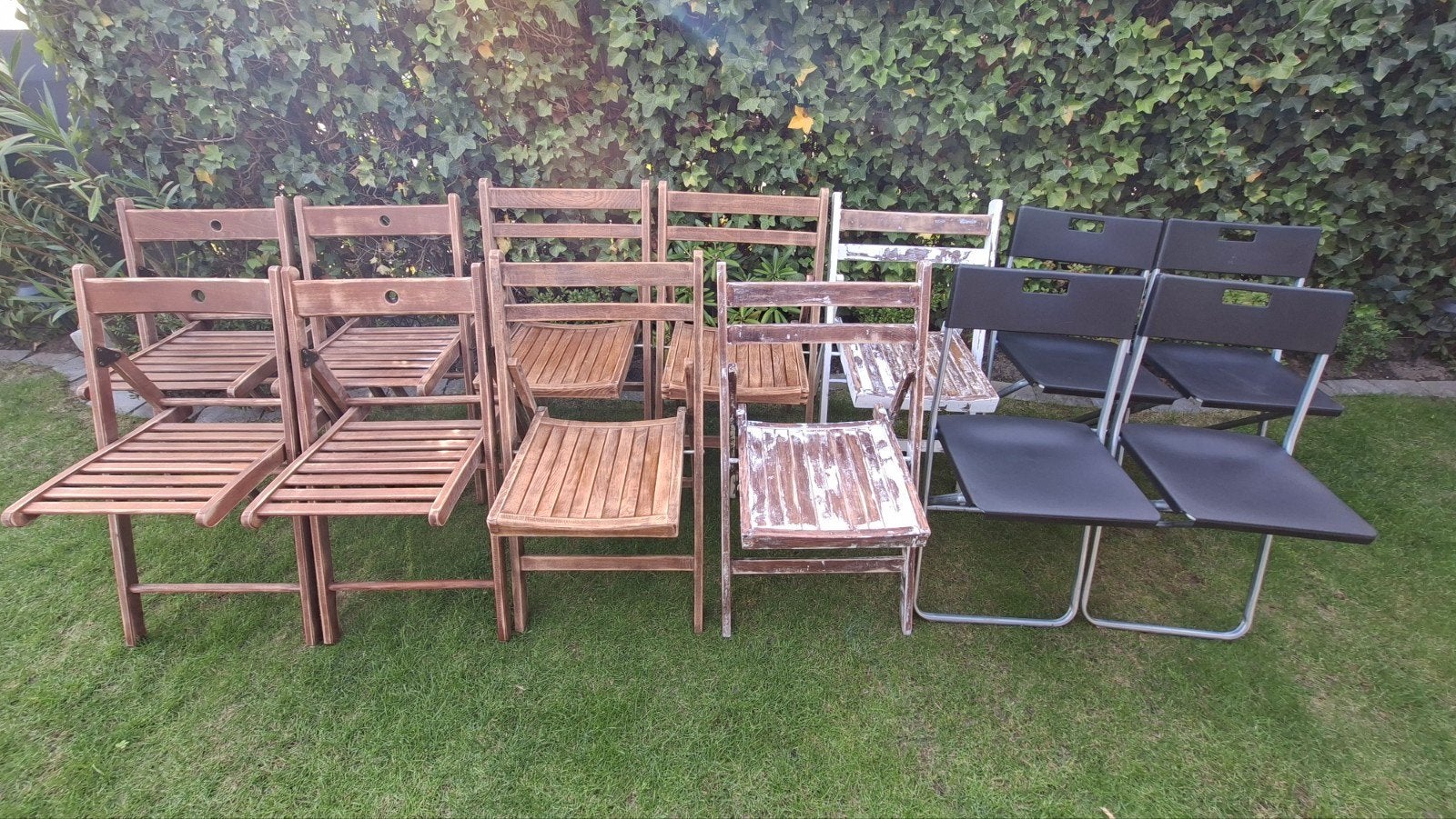 Diverse klapstoelen: hout en metaal, Huis en Inrichting, Ophalen, Gebruikt, Overige kleuren, Hout