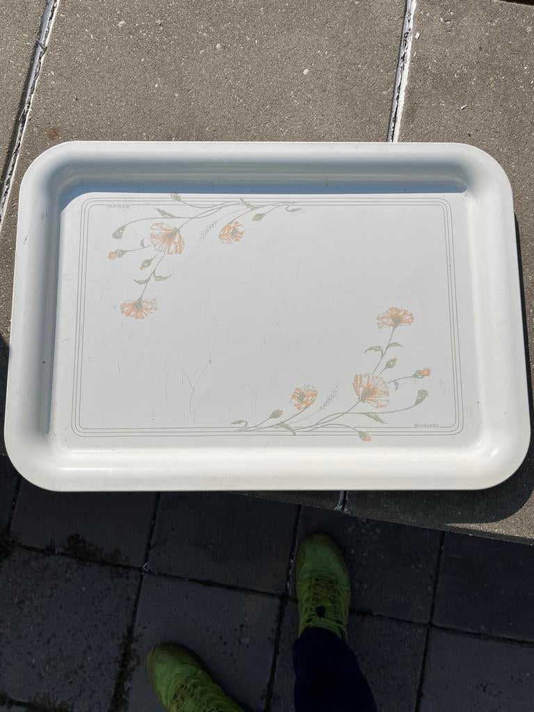 Brabantia dienblad met bloemenpatroon jaren 60-70, Ophalen of Verzenden, Gebruikt