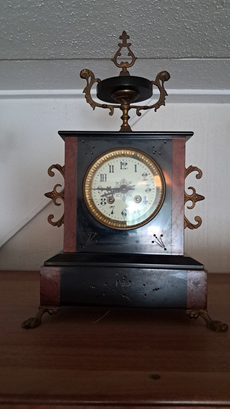Antieke pendule set met kandelaars, Ophalen of Verzenden
