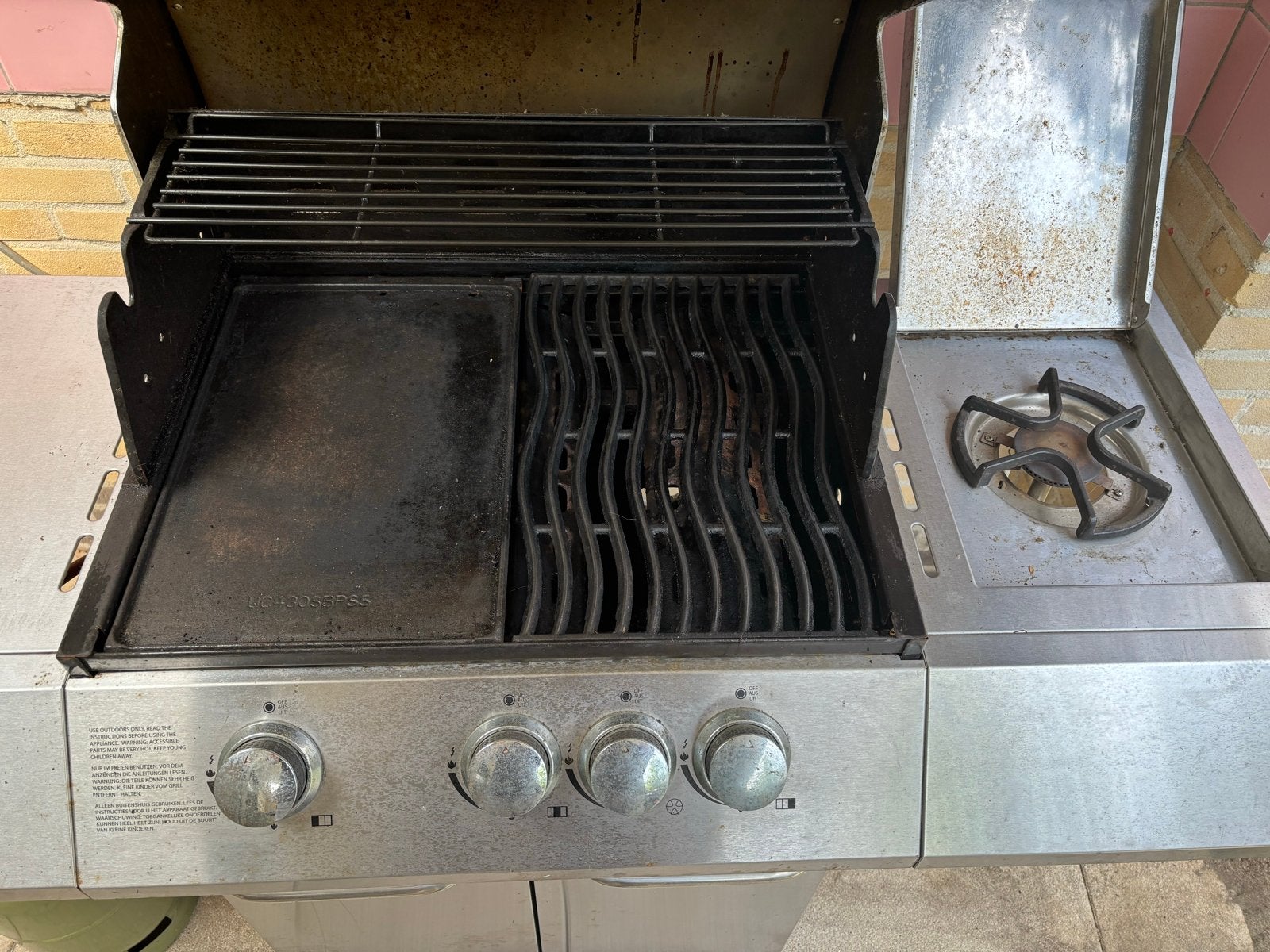 Ultra Chef buitenkeuken met 3 kookzones en zijpit, Tuin en Terras, Buitenkeukens, Gebruikt, Gas, Vrijstaand, Ophalen
