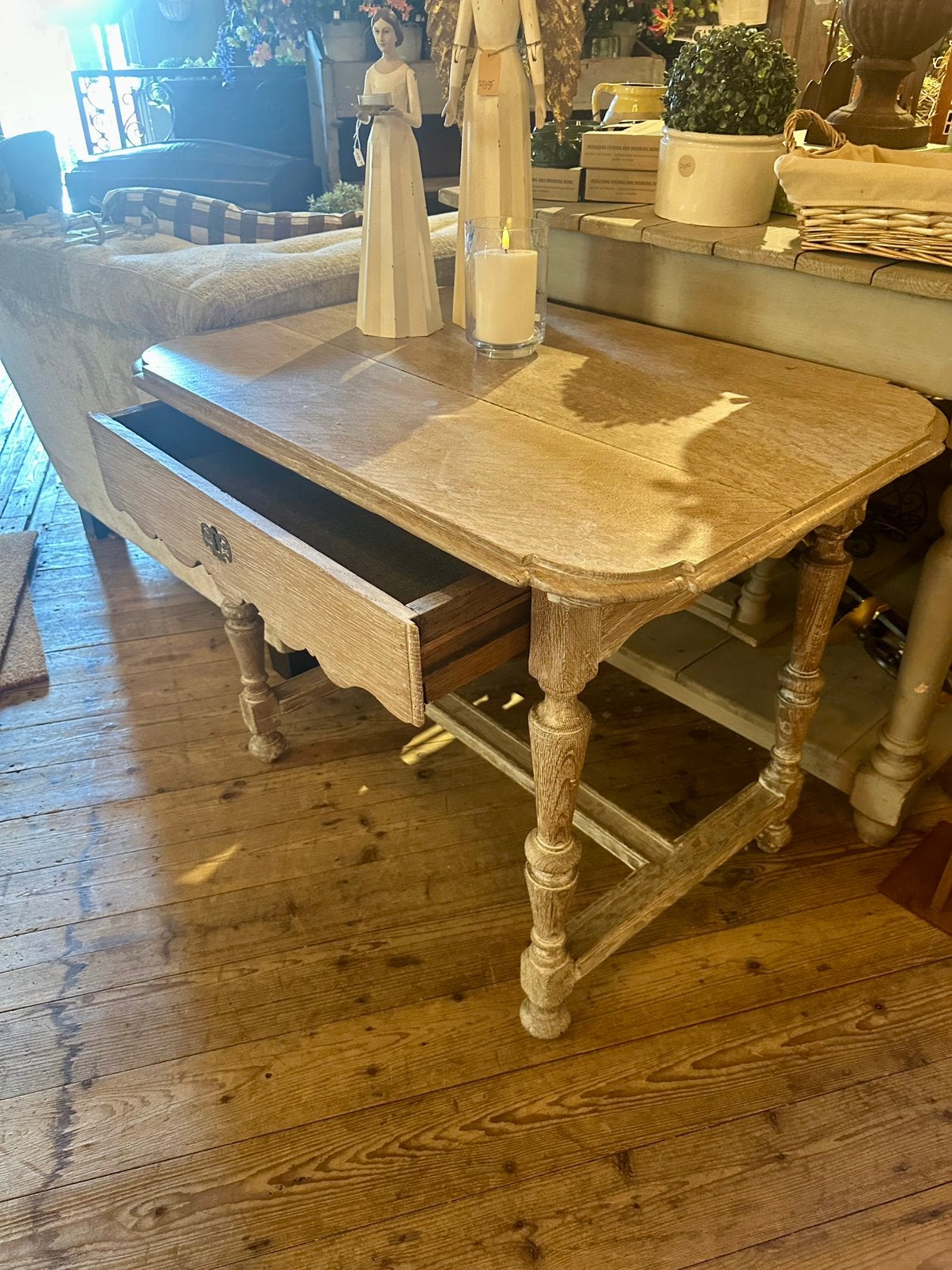 Antieke bijzettafel met lade - landelijke engelse stijl, Ophalen