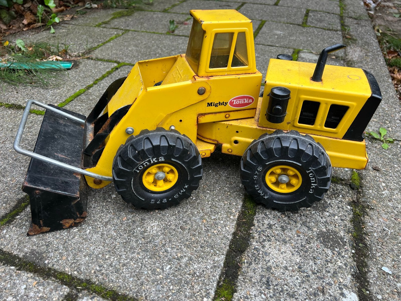 Vintage Mighty Tonka Shovel Loader - Geel Metaal Speelgoed, Ophalen of Verzenden, Gebruikt