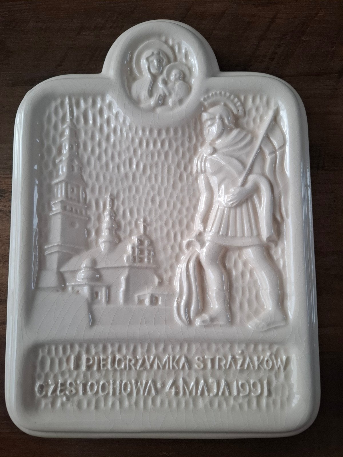 Baronia Częstochowa wandtegel, 1e brandweerbedevaart 1991, Ophalen of Verzenden