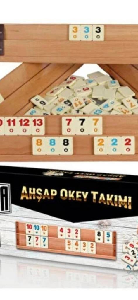 👋👋👋Nieuwe Houten Okey Set - 4 Personen - Compleet👋👋👋, Drie of vier spelers, Ophalen of Verzenden, Nieuw
