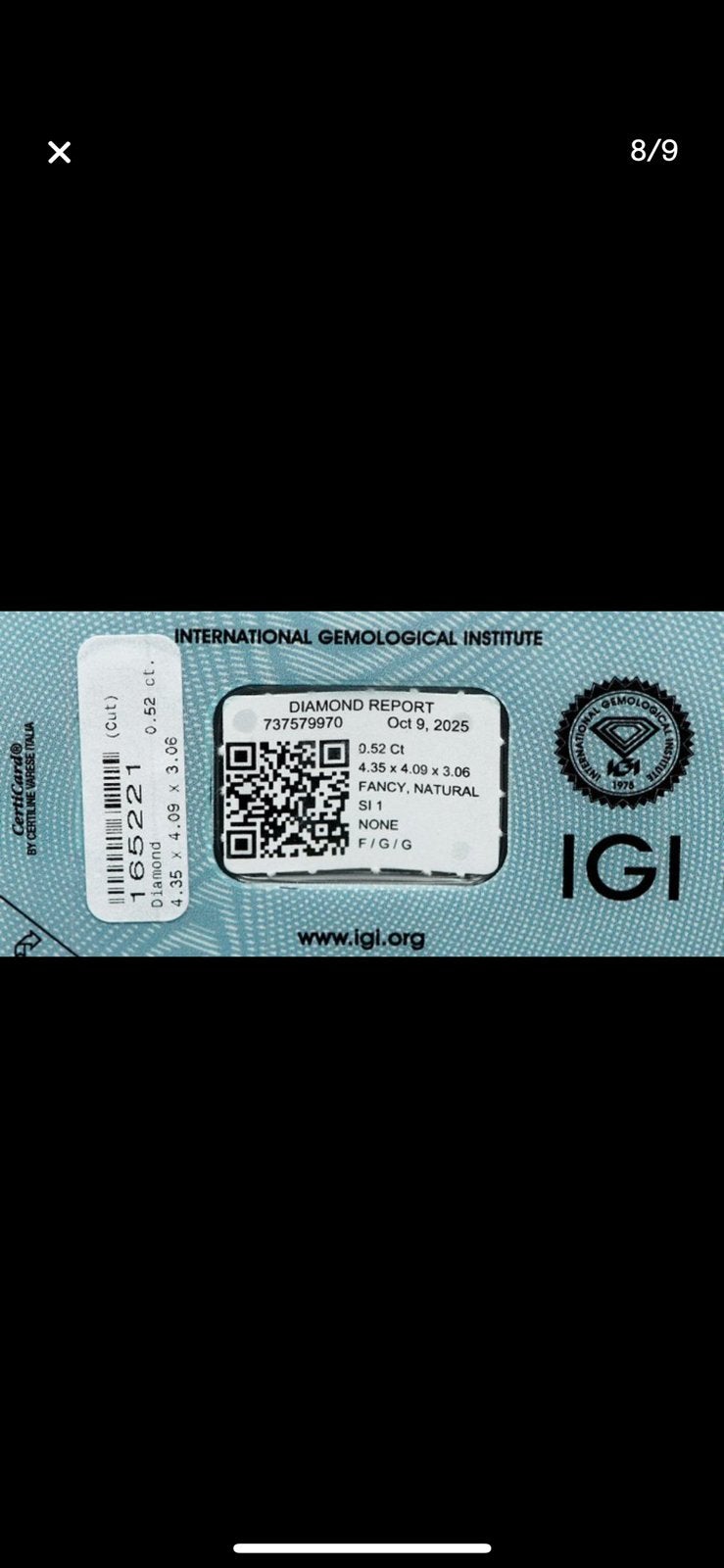 Prachtige Natuurlijke IGI Diamant 0.52 ct - Fancy Deep, Ophalen of Verzenden, Zo goed als nieuw