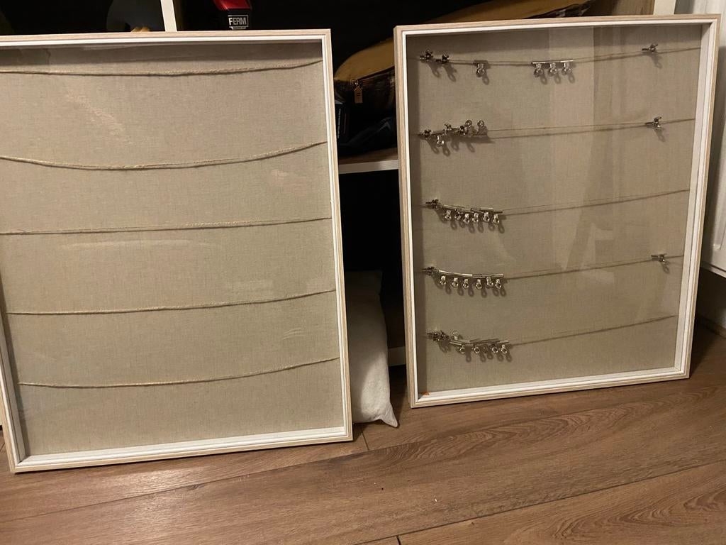 Set van 2 fotolijsten/displayborden met touw en clips, Audio, Tv en Foto, Fotografie | Fotolijsten, Nieuw, Ophalen