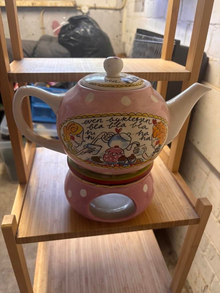 Blond Amsterdam theepot met warmhouder – compleet, Huis en Inrichting, Woonaccessoires | Etagères, Ophalen, Zo goed als nieuw