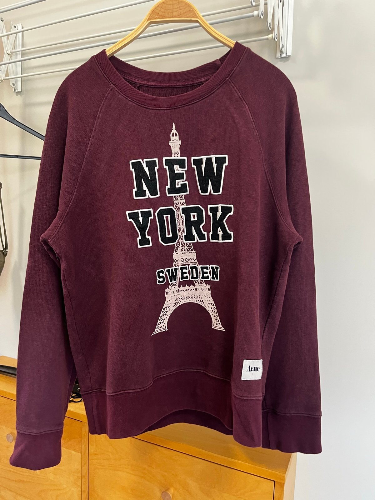 Acne Studios New York Sweden Bordeaux Trui Maat M, Kleding | Dames, Ophalen of Verzenden, Zo goed als nieuw, Maat 38/40 (M), Rood