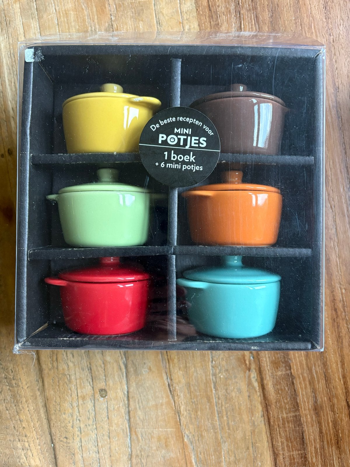 Mini potjes met receptenboekje - Zo goed als nieuw, Huis en Inrichting, Overige typen, Ophalen, Zo goed als nieuw, Meerkleurig