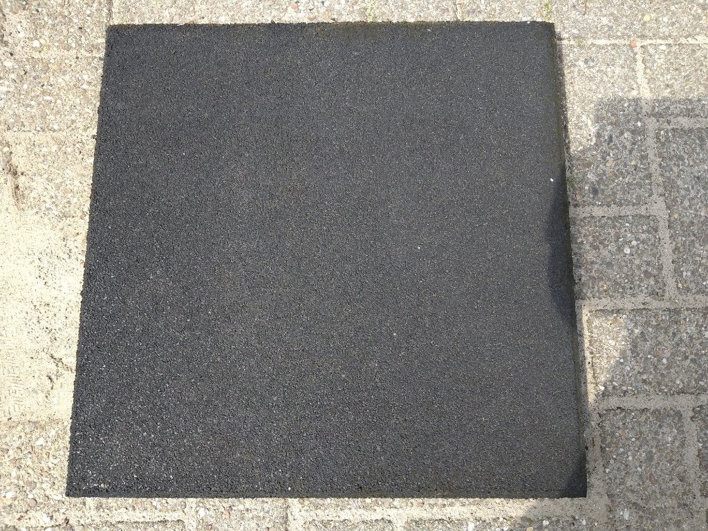 Rubberen tegels 50x50x6 cm - Partij van 108 st. met pen gat, Ophalen, Gebruikt, Overige typen, Rubber
