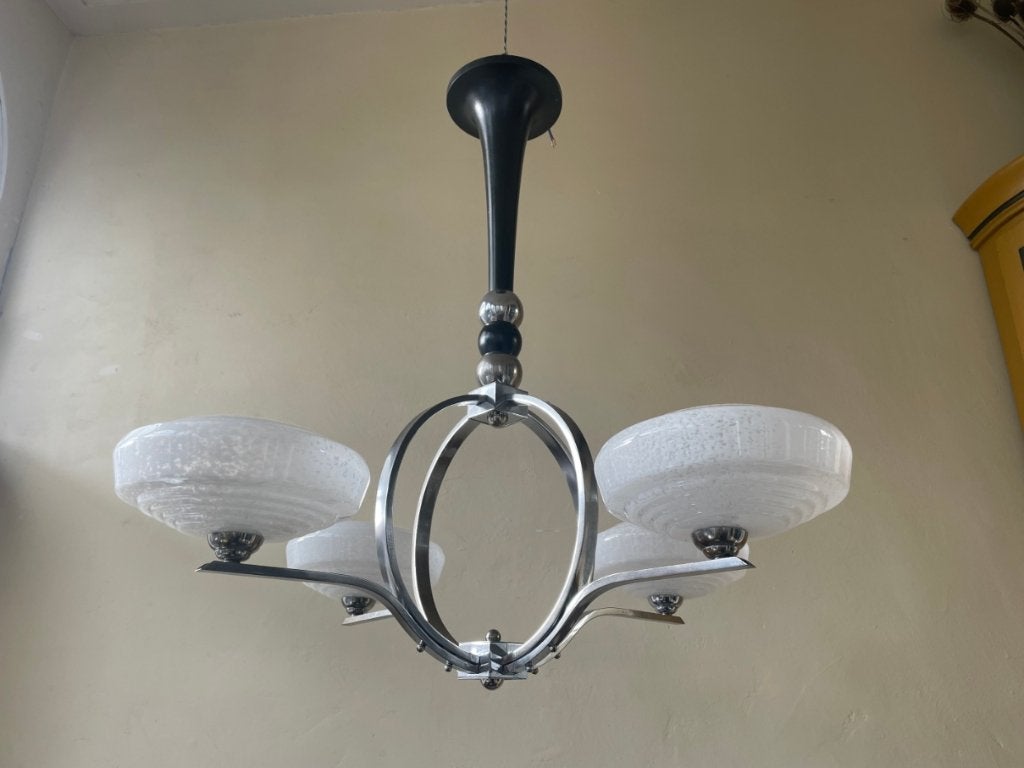grote Hanglamp Lamp art deco 1930 Frans, Ophalen of Verzenden
