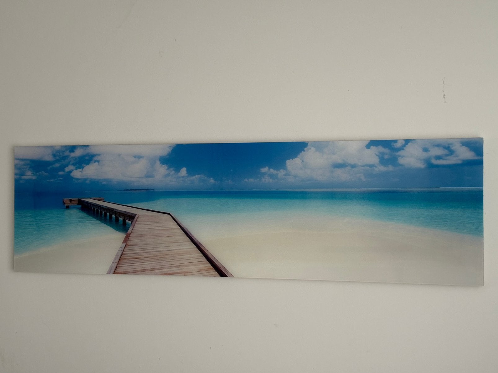 Plexiglas wanddecoratie – tropisch strand – 180  50 cm, Ophalen