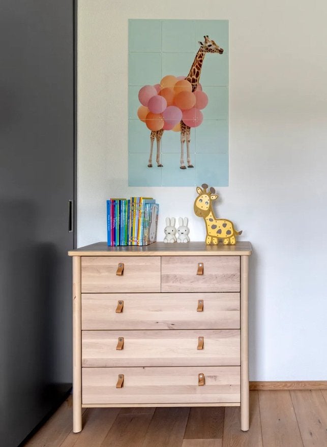 Houten ladekast met 5 lades, berkenhout - 90x47x90 cm, Huis en Inrichting, Ophalen, 5 laden of meer, 50 tot 100 cm, Zo goed als nieuw