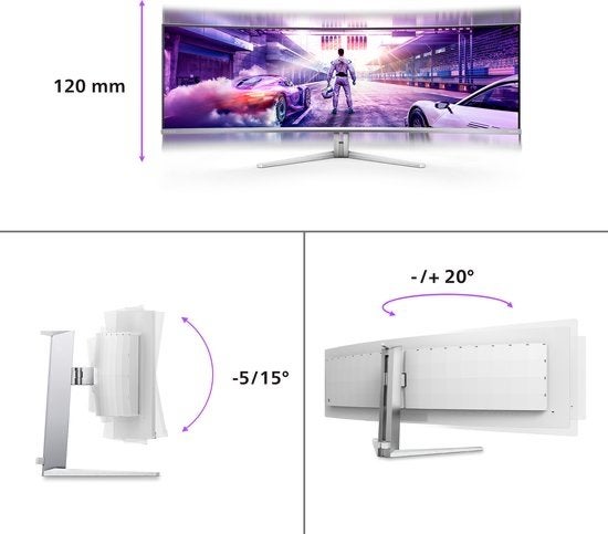 Philips Evnia 49M2C8900 Ultrawide QD OLED Gaming Monitor, Gaming, 5953NA, Info@novadisplays.nl, Curved
