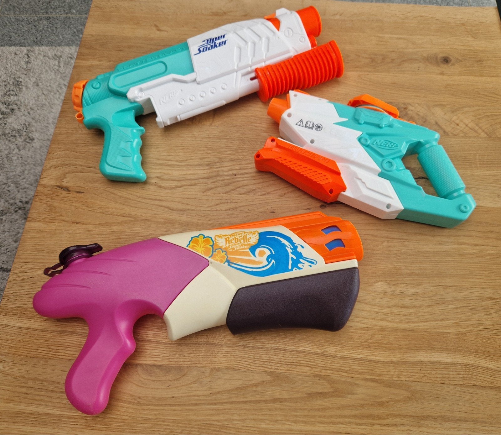 Nerf Super Soaker waterpistolen set (3 stuks), Ophalen of Verzenden, Gebruikt