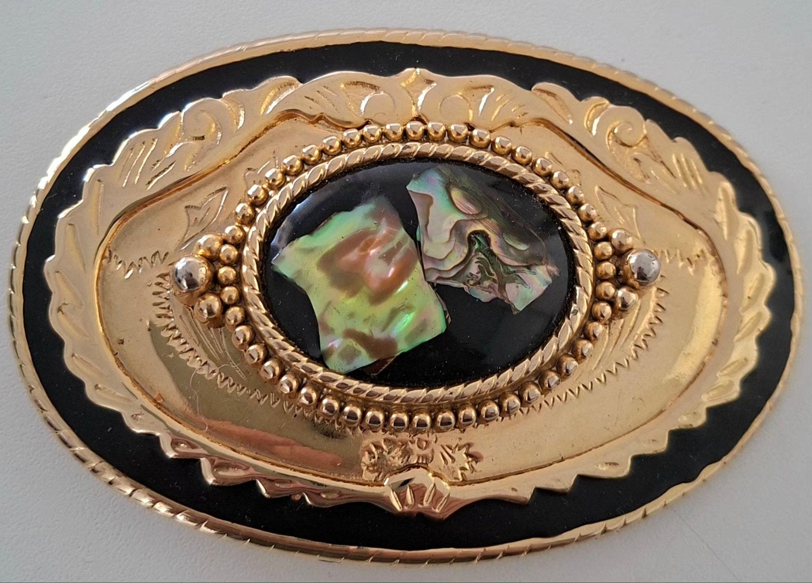 VINTAGE ORIGINEEL UIT USA WESTERN BUCKLE MET ECHTE ABALONE, Kleding | Heren, Riemen en Ceinturen, Ophalen