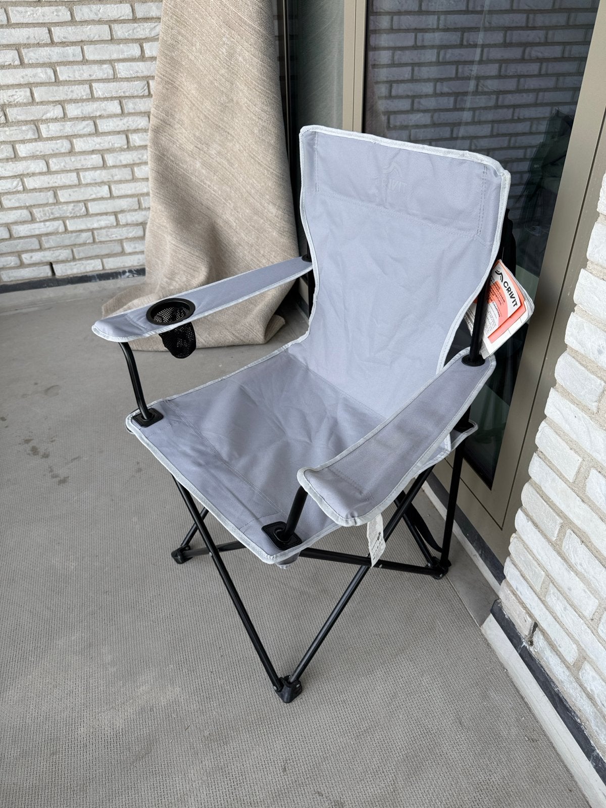Crivit folding camping chair Opvouwbare campingstoel - Grijs, Ophalen, Zo goed als nieuw, Campingstoel