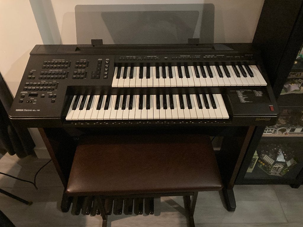 Elektrische Orgel Yamaha Electone EL-15 & pianokruk, Muziek en Instrumenten, Orgels, Ophalen, Gebruikt, 2 klavieren, Orgel