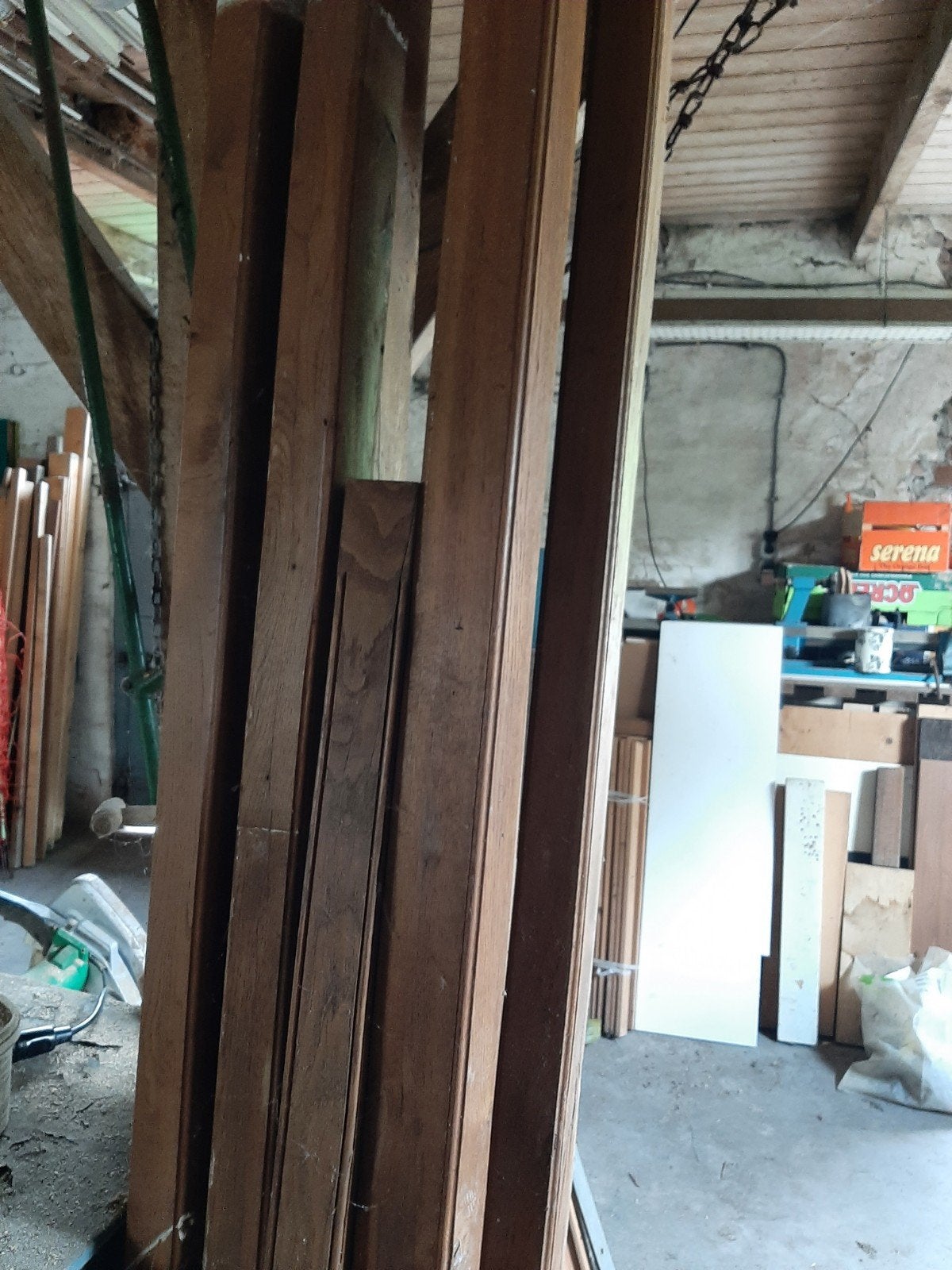 eikenhouten balken, Doe-het-zelf en Verbouw, Hout en Planken, Ophalen, Gebruikt, Eiken, 50 mm of meer