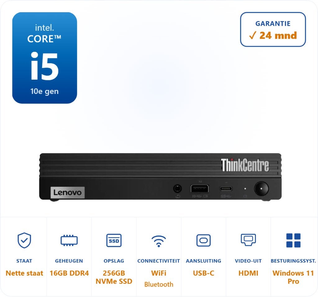 Lenovo Thinkcentre M70Q Gen2 I5-11400T 16GB DDR4 256GB SSD, Computers en Software, 256 GB, ., LENOVO, Refurbished