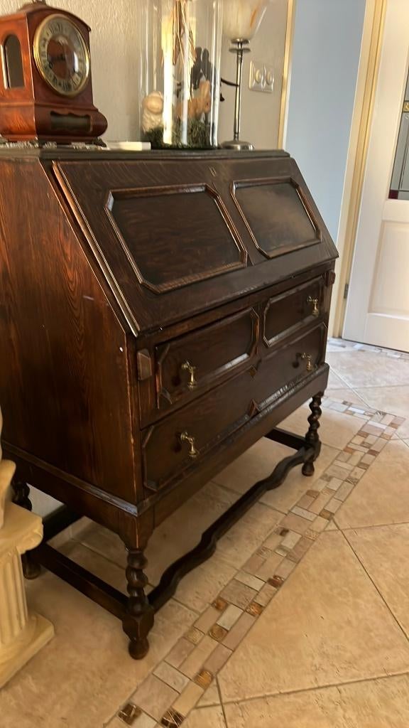 secretaire 89 cm breed Elst (U) fraai model bureau TEAB, Ophalen, Zo goed als nieuw