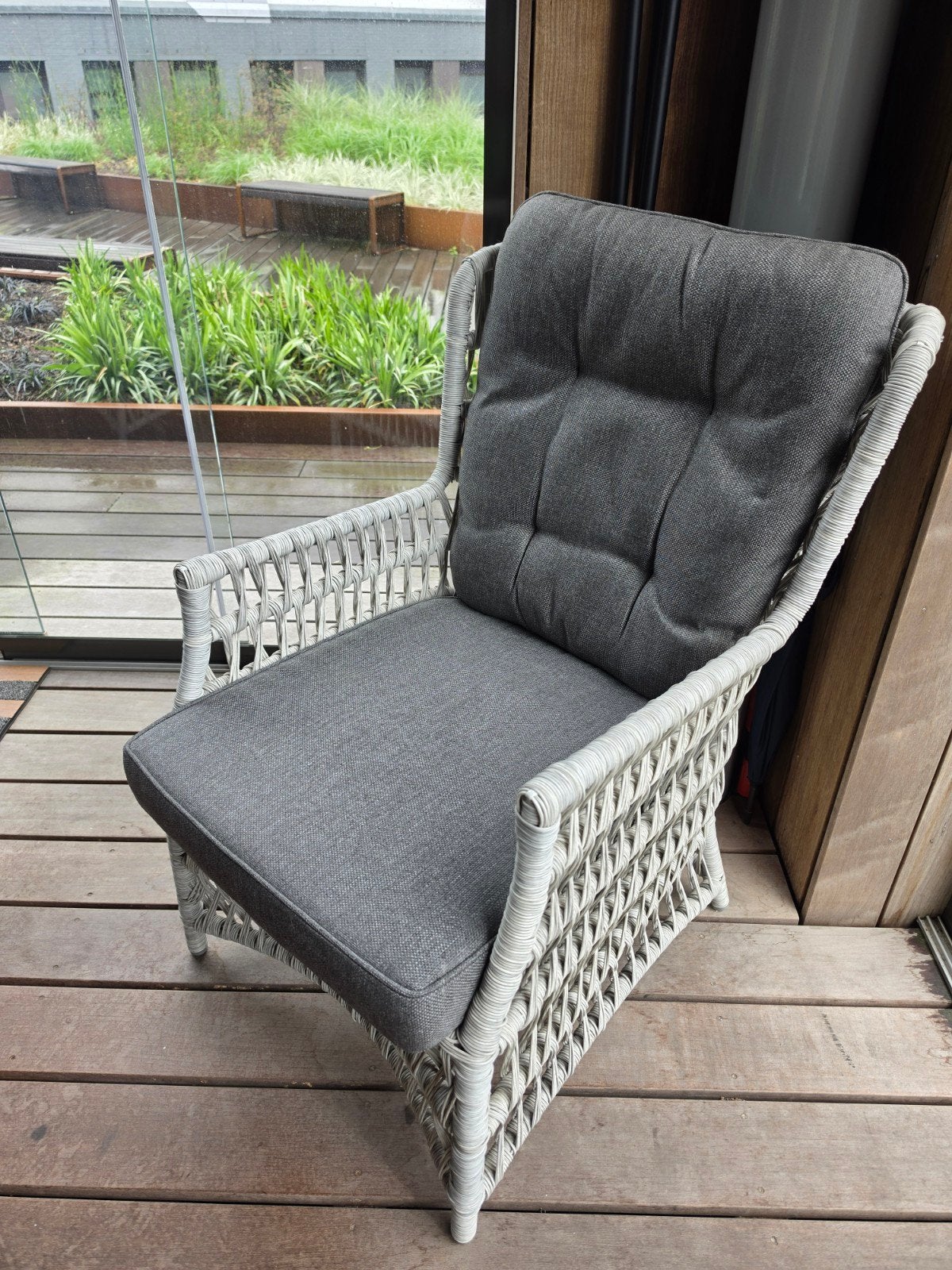 Intenso Milano Lounge tuinstoel Twist Wicker Faded Grey, Tuin en Terras, Tuinstoelen, Ophalen