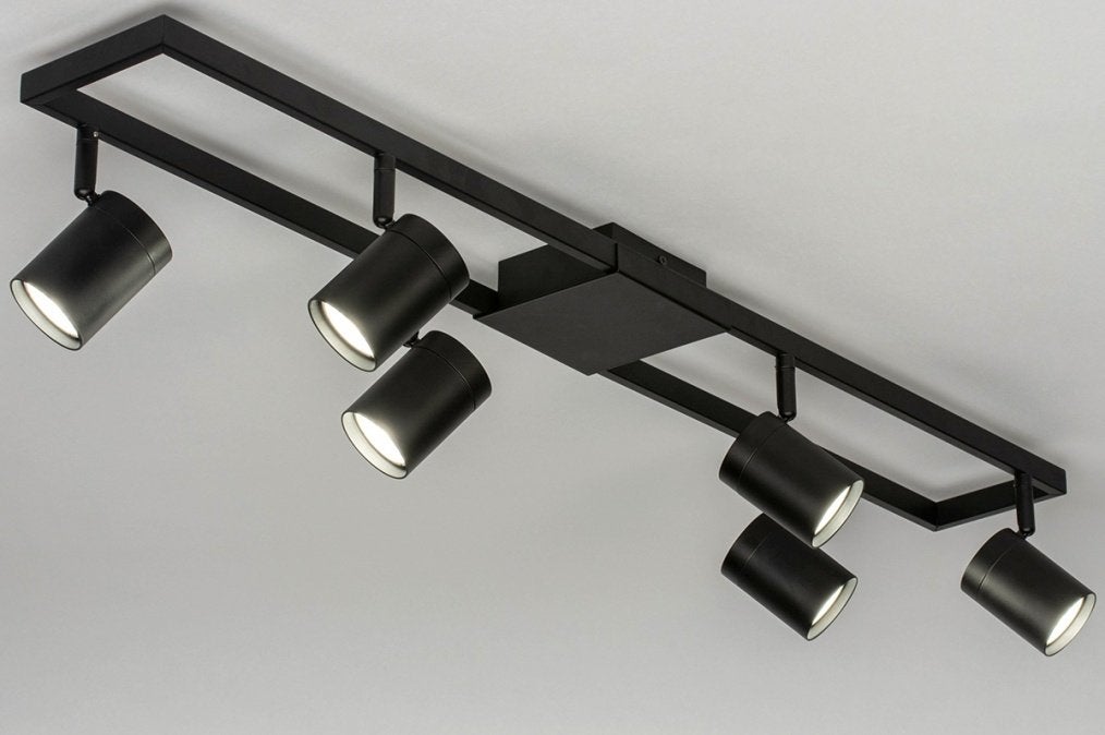 94 cm a 98cm plafondlamp spots zwart keuken 6 lichts rvs wit, Ophalen of Verzenden, Nieuw