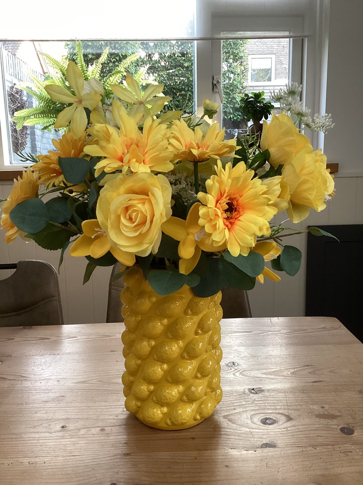 Zonnig boeket, Ophalen, Binnen, Kunstbloem, Geel