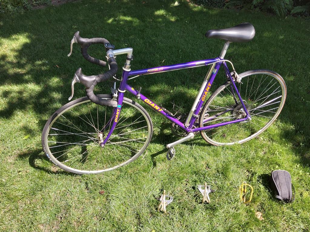 Vintage racefiets GIANT Peloton lite - jaren '90, Fietsen en Brommers, Ophalen, Gebruikt, Velgrem, Giant