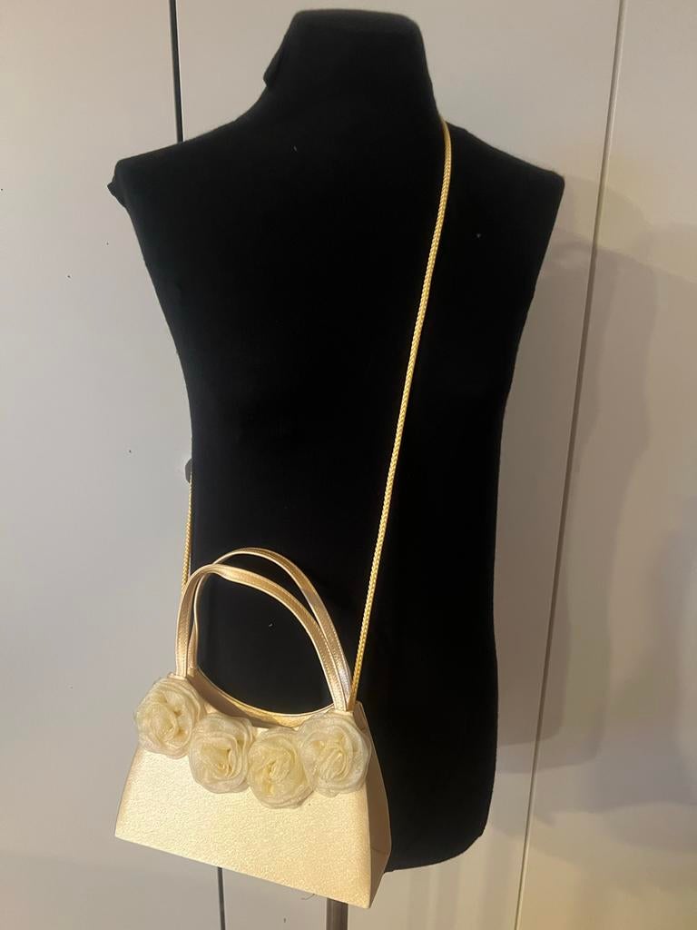 Elegant geel Avondtasje met Rozen, Sieraden, Tassen en Uiterlijk, Tassen | Damestassen, Ophalen of Verzenden, Zo goed als nieuw