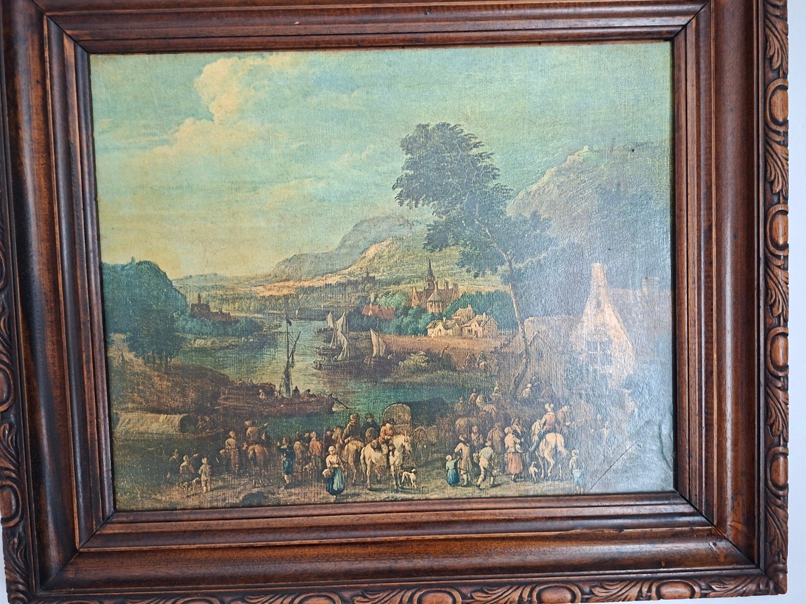 Oud Hollands Schilderij - Landschap met Figuren, Ophalen, Doek, Oud hollands, Landschap