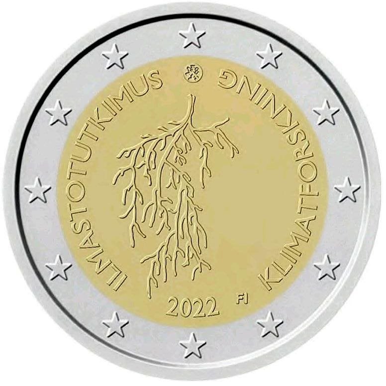 2 euro Finland 2022 - Klimaatonderzoek (UNC), Ophalen of Verzenden, Finland, 2 euro, Losse munt