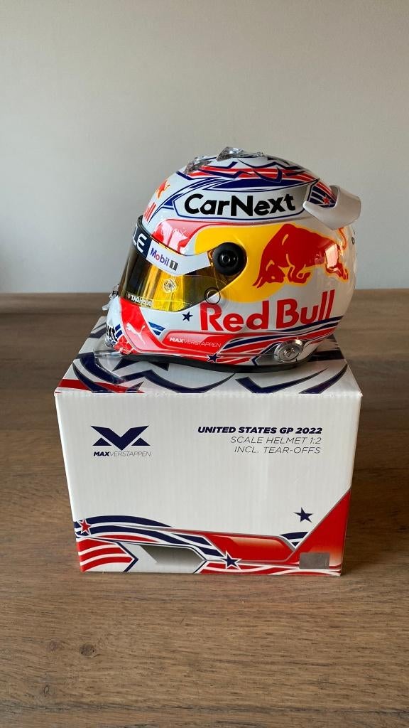 Max Verstappen United States GP 2022 Helmet 1:2, Ophalen of Verzenden, Nieuw, Formule 1