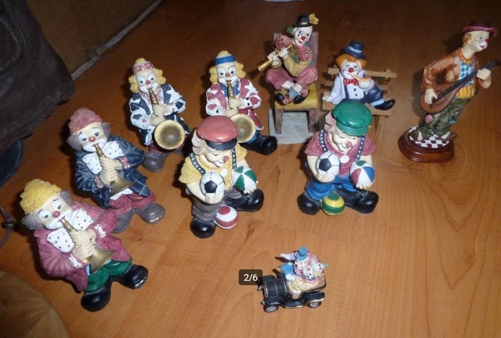 9 clowns beeldjes, Verzamelen, Beelden en Beeldjes, Ophalen of Verzenden, Zo goed als nieuw, Mens