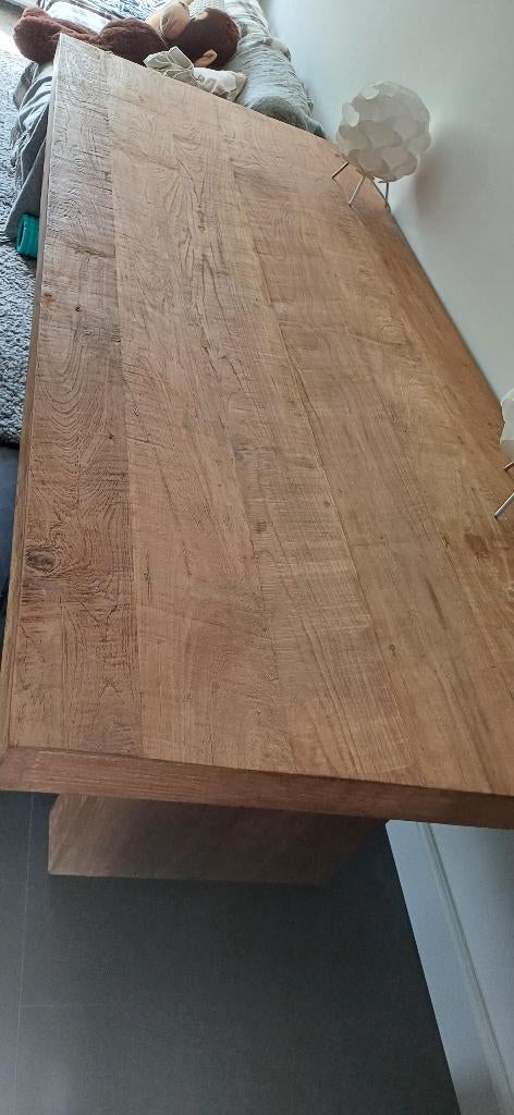 eettafel werktafel mangohout, design, 100x210 cm, Huis en Inrichting, Tafels | Eettafels, Ophalen, 100 tot 150 cm, 200 cm of meer